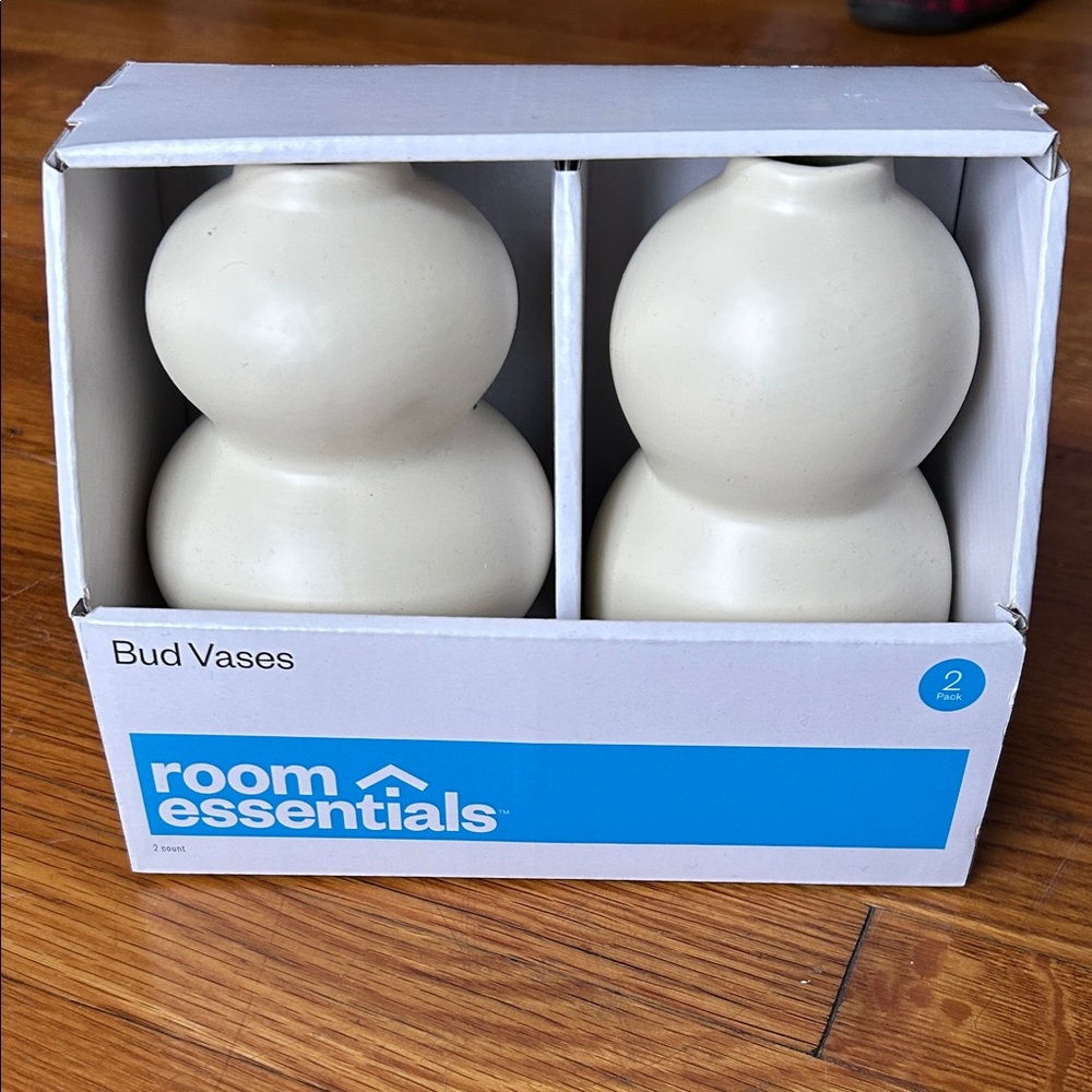 Room Essentials Beige Double Bud Vases